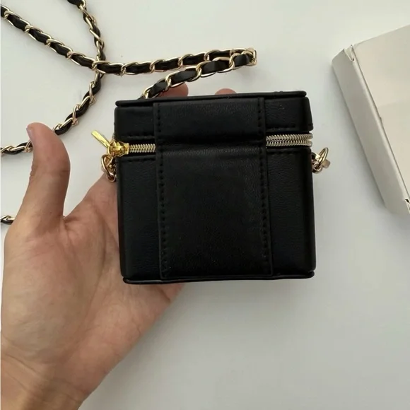 Chanel Black Lipstick Bag Mirror Case NEW - Picture 9 of 9